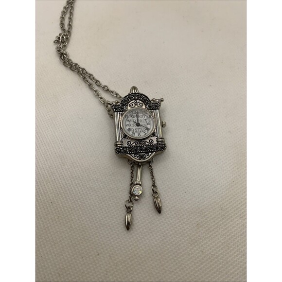 Avon Accessories - Avon 25mm Silver Tone Cuckoo Clock Pendant Brooch/Necklace w/Pin & chain Working